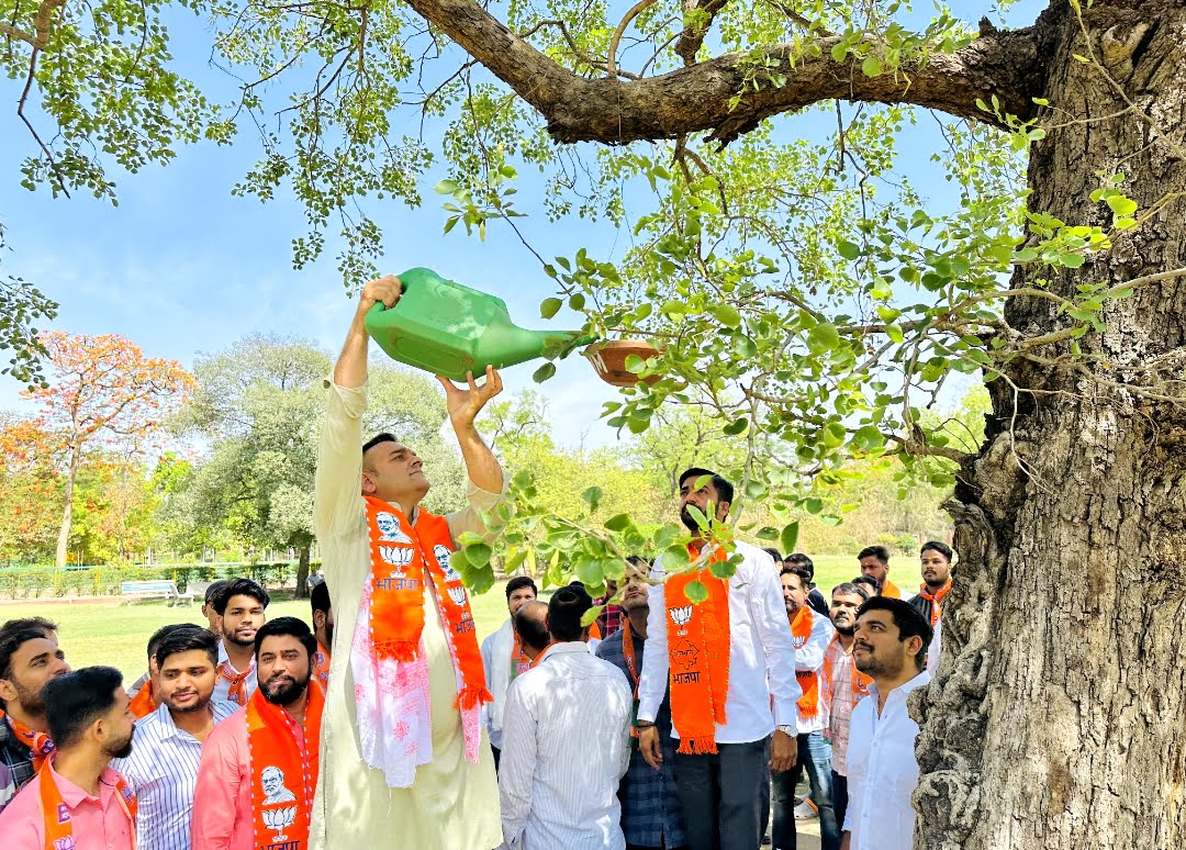 BJP Rajasthan news today: भाजपा युवा मोर्चा ने “एक परिंडा मेरा भी” अभियान का राजधानी के अशोक विहार बाल उद्यान से किया आगाज