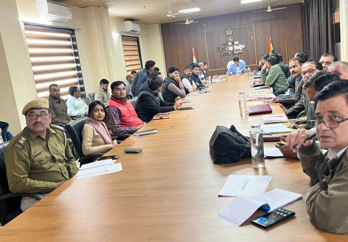 District level weekly review meeting held at Khairthal-Tijara Secretariat